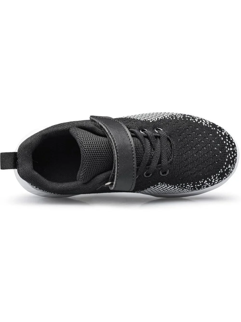 Kids Black White Mesh Shoes Toddler Boys Girls Running Sports Strap Sneakers